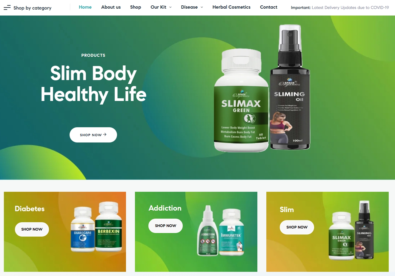 Website portfolio project – spaceorganics.co.in