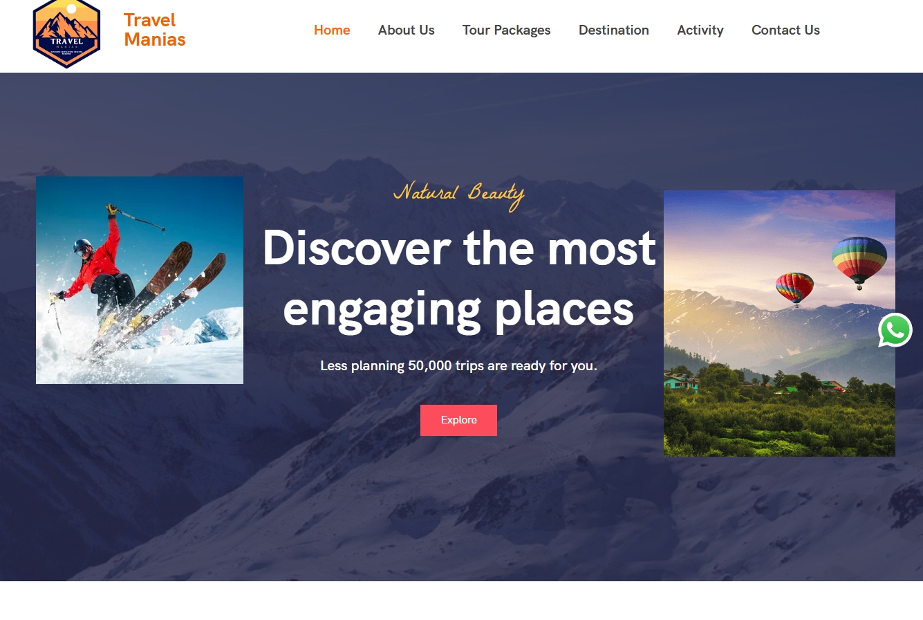 Website portfolio project – travelmanias.in